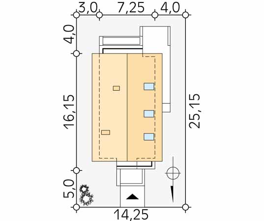 Projekt domu Amelia - usytuowanie na działce