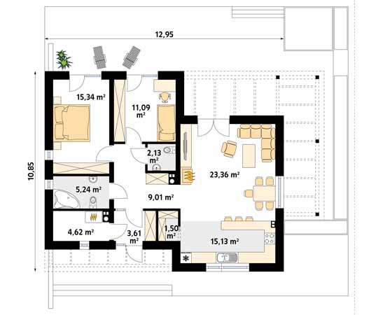 Projekt domu Amika - rzut parteru