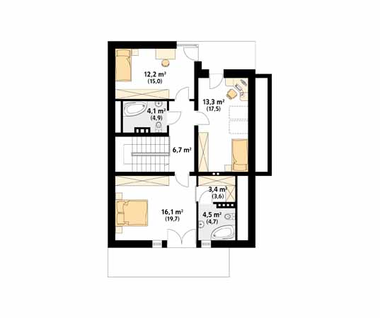 Projekt domu Amulet - rzut poddasza