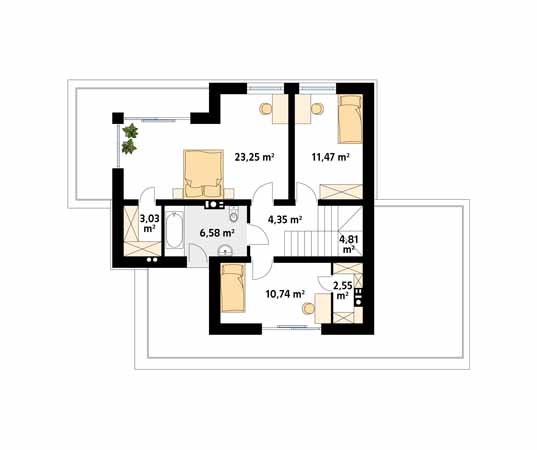 Projekt domu Andante - rzut piętra