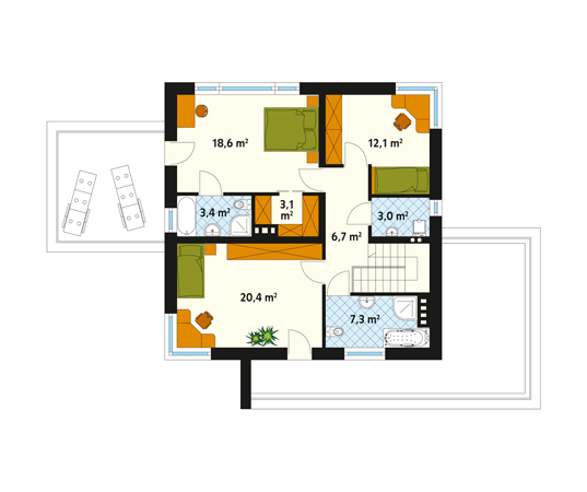 Projekt domu Andromeda - rzut piętra