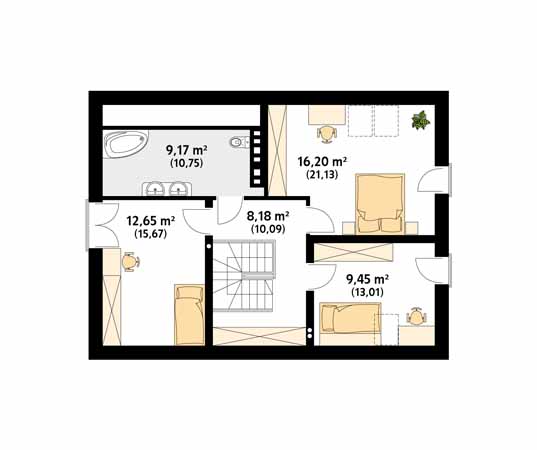 Projekt domu Anka 2 - rzut poddasza