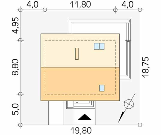Projekt domu Anka 2 - usytuowanie na działce