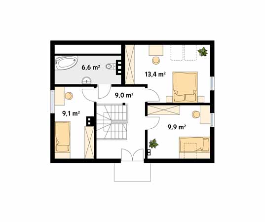 Projekt domu Anka dr-S - rzut poddasza