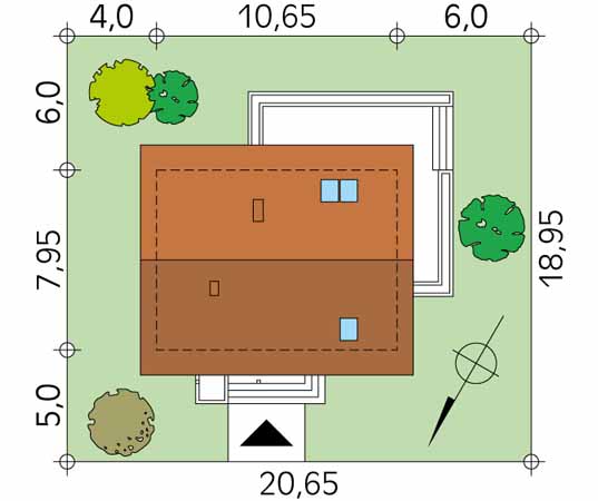Projekt domu Anka dr-ST - usytuowanie na działce
