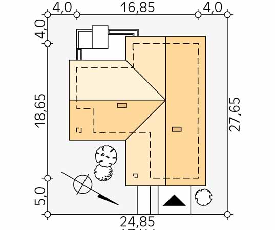 Projekt domu Antracyt - usytuowanie na działce