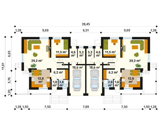 Projekt domu Antrakt - rzut parteru