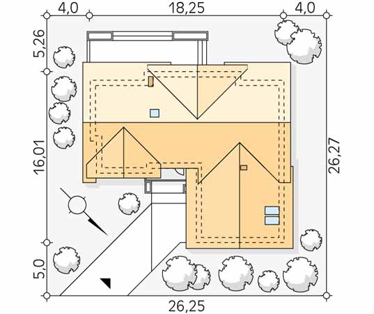 Projekt domu Anyż 2 - usytuowanie na działce