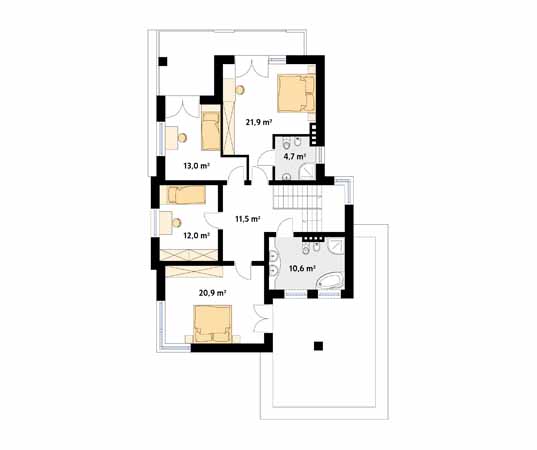 Projekt domu Aplauz - rzut piętra