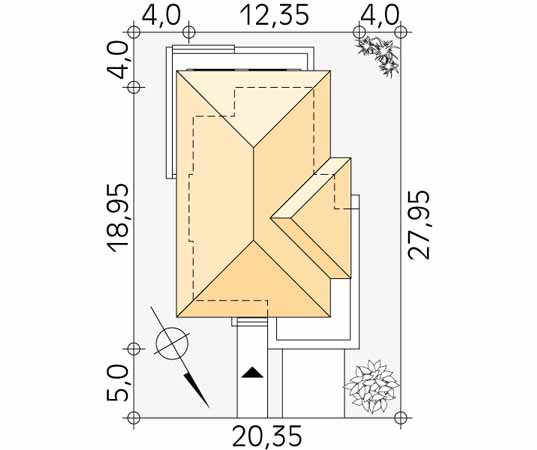 Projekt domu Aplauz - usytuowanie na działce