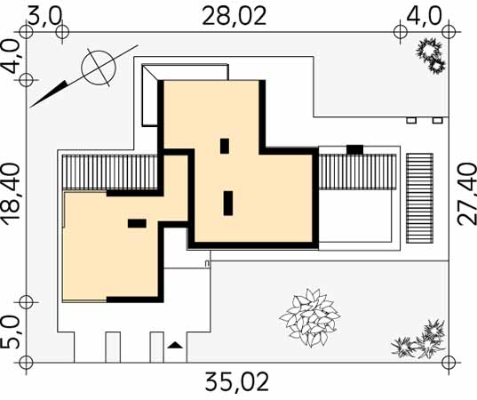 Projekt domu Apollo - usytuowanie na działce