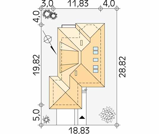 Projekt domu Aria - usytuowanie na działce
