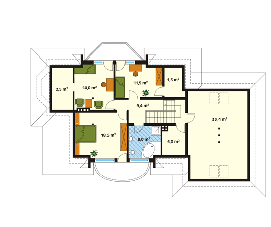 Projekt domu Aria 3 - rzut poddasza