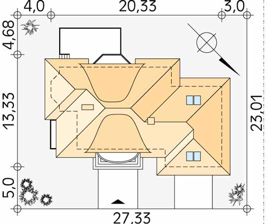 Projekt domu Aria 3 - usytuowanie na działce