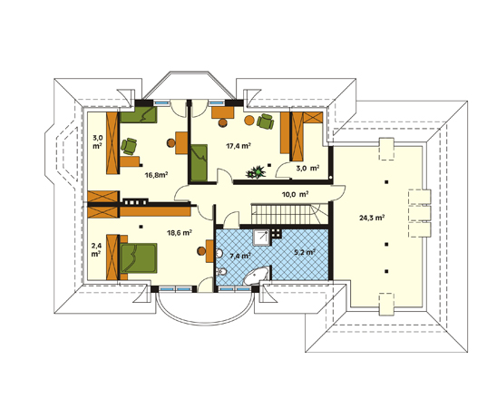 Projekt domu Aria 7 - rzut poddasza