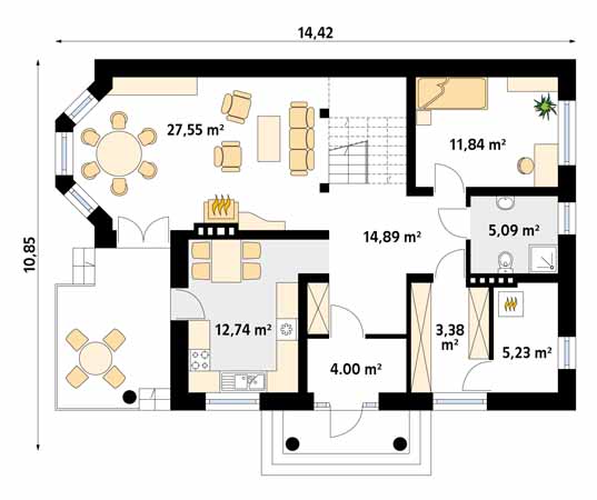 Projekt domu Aria 8 - rzut parteru