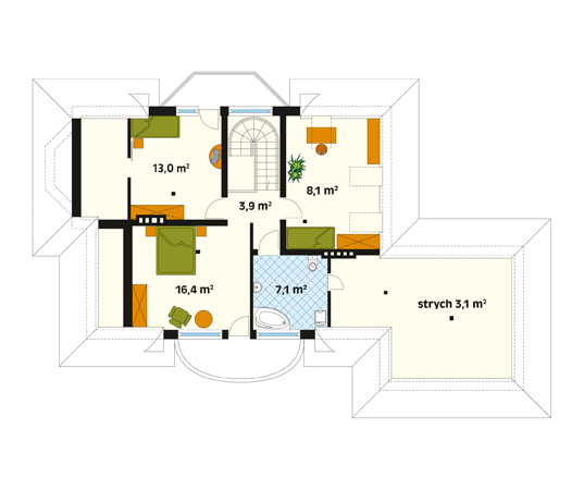 Projekt domu Aria 9 - rzut poddasza