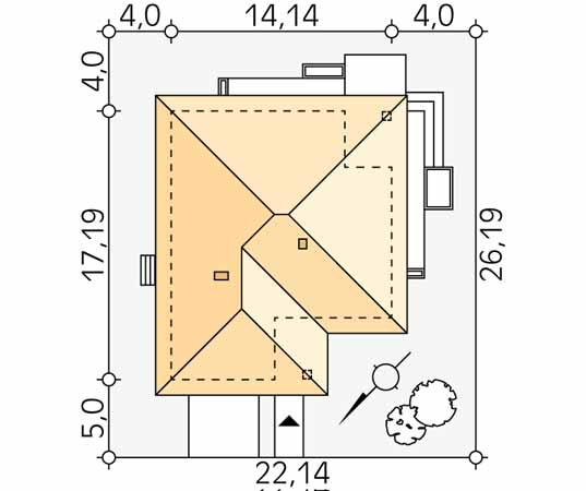 Projekt domu Ariel - usytuowanie na działce