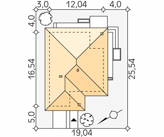 Projekt domu Ariel 2 - usytuowanie na działce