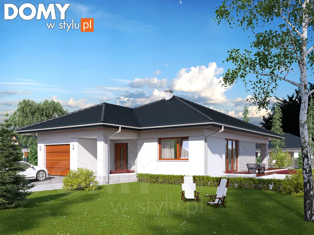 Nowoczesny projekt domu parterowego Ariel 2 - wizualizacja frontowa