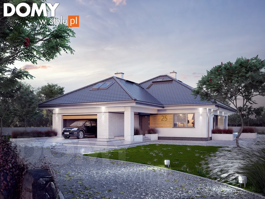 Nowoczesny projekt domu z poddaszem Ariel 7 - wizualizacja frontowa