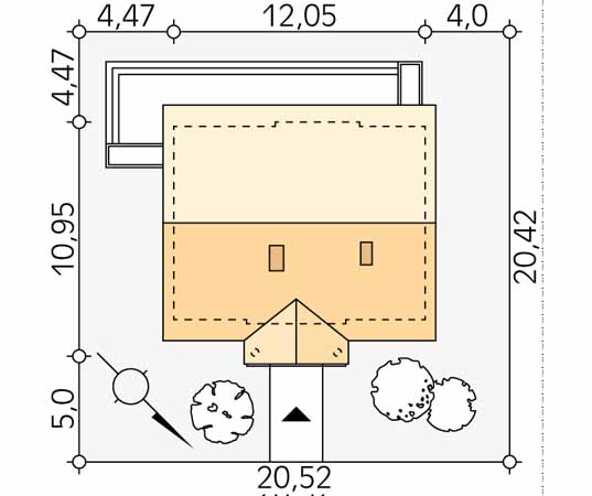Projekt domu Arion - usytuowanie na działce