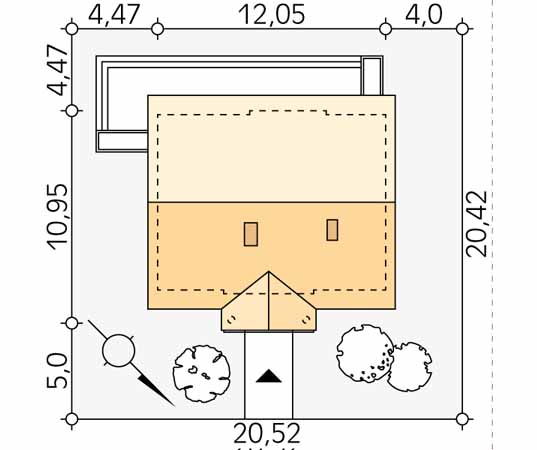 Projekt domu Arion 2 - usytuowanie na działce