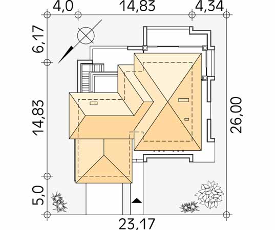 Projekt domu Arizona - usytuowanie na działce