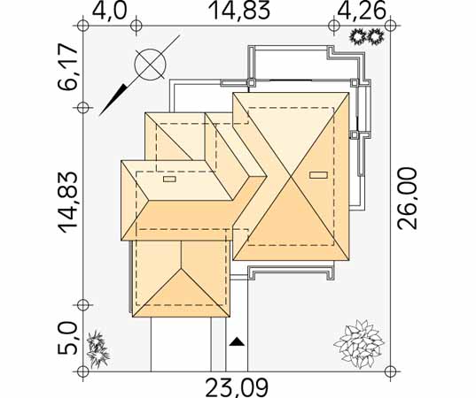 Projekt domu Arizona 2 - usytuowanie na działce