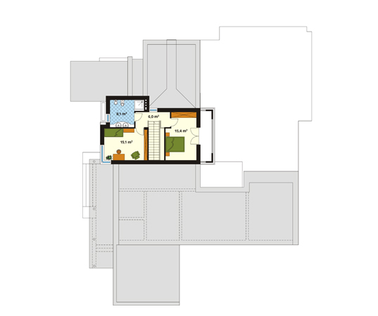 Projekt domu Arkadia - rzut piętra