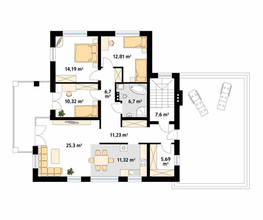 Projekt domu Arkan - rzut poddasza