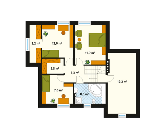 Projekt domu Aronia 2 - rzut poddasza