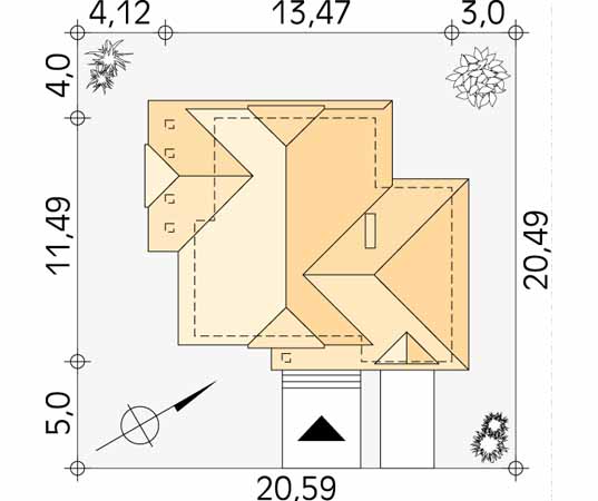 Projekt domu Aronia 2 - usytuowanie na działce