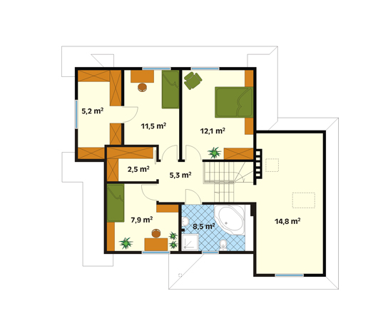 Projekt domu Aronia dr-S - rzut poddasza