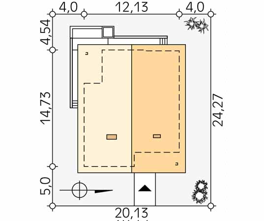 Projekt domu As - usytuowanie na działce