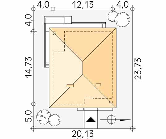 Projekt domu As 2 - usytuowanie na działce