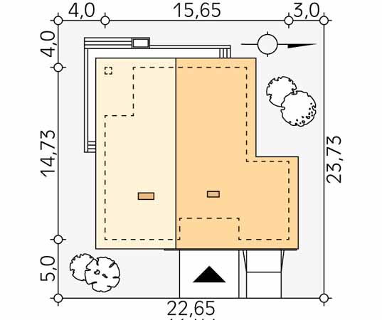 Projekt domu As 3 - usytuowanie na działce