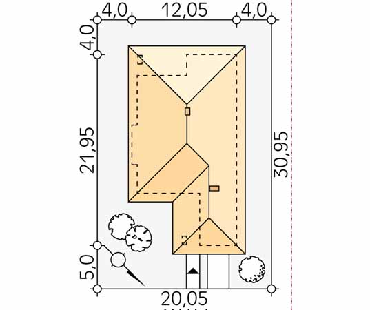 Projekt domu Aster 2 - usytuowanie na działce