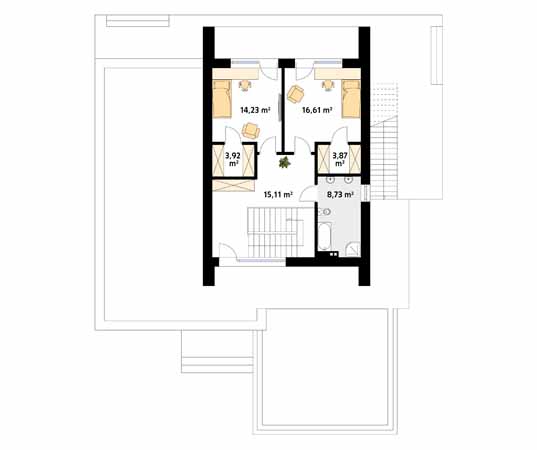 Projekt domu Asteria - rzut piętra