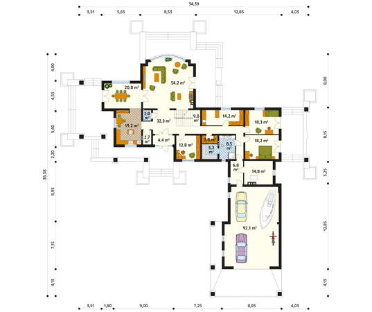 Projekt domu Astron 2 - rzut parteru