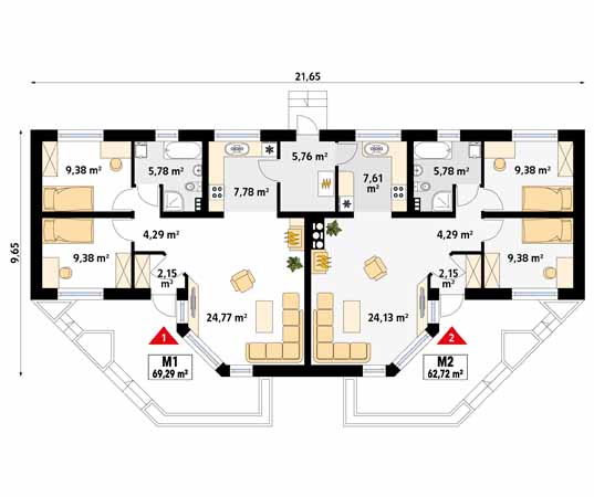 Projekt domu Atlas - rzut parteru