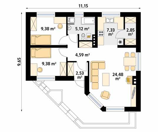 Projekt domu Atlas 2 - rzut parteru