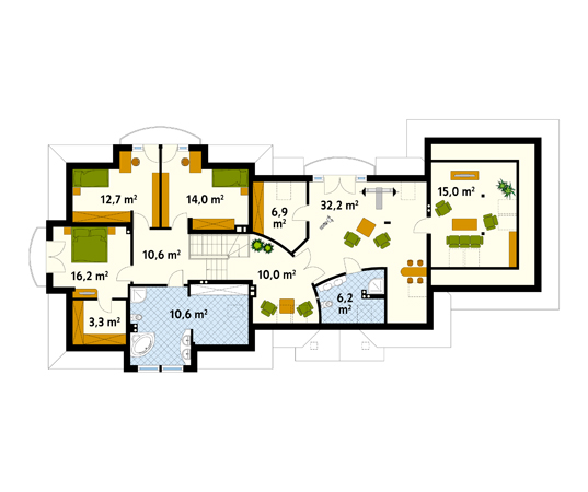 Projekt domu Atol - rzut poddasza