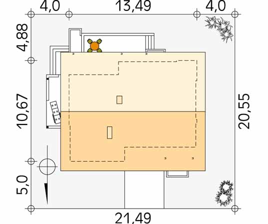 Projekt domu Atut - usytuowanie na działce