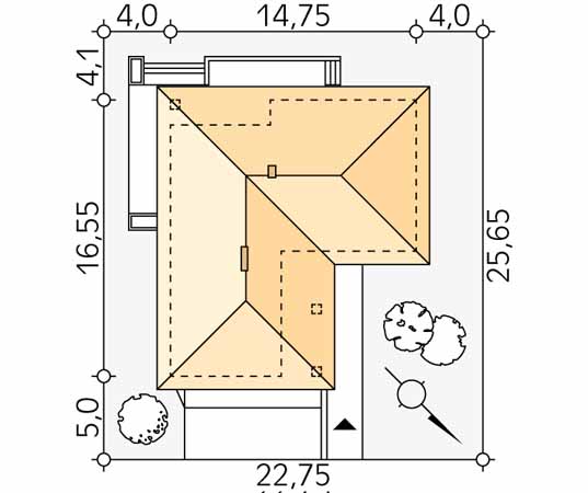 Projekt domu Atut 3 - usytuowanie na działce