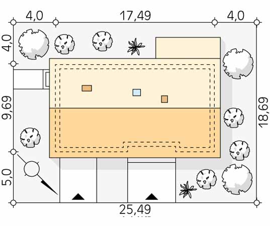 Projekt domu Awokado 3 - usytuowanie na działce