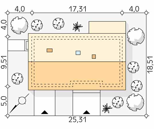 Projekt domu Awokado 4 - usytuowanie na działce