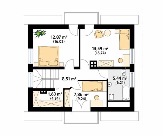 Projekt domu Azalia - rzut poddasza