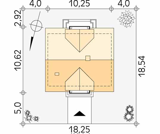 Projekt domu Azalia - usytuowanie na działce