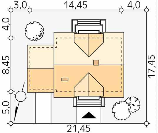 Projekt domu Azalia 5 - usytuowanie na działce